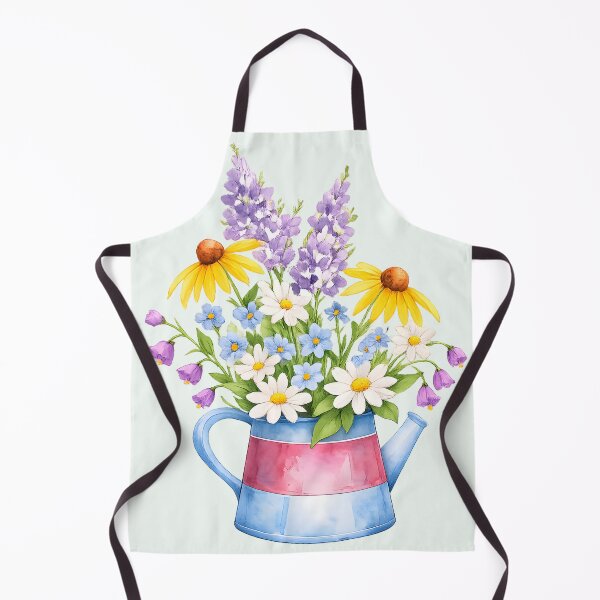 Item preview, Wildflower Bouquet in Watering Can – Cottage Garden Floral Illustration designed and sold by blankTeeShirt.