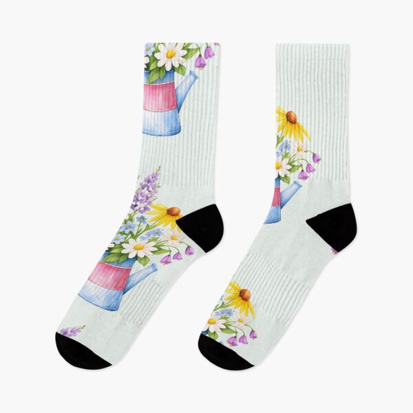 Item preview, Wildflower Bouquet in Watering Can – Cottage Garden Floral Illustration designed and sold by blankTeeShirt.