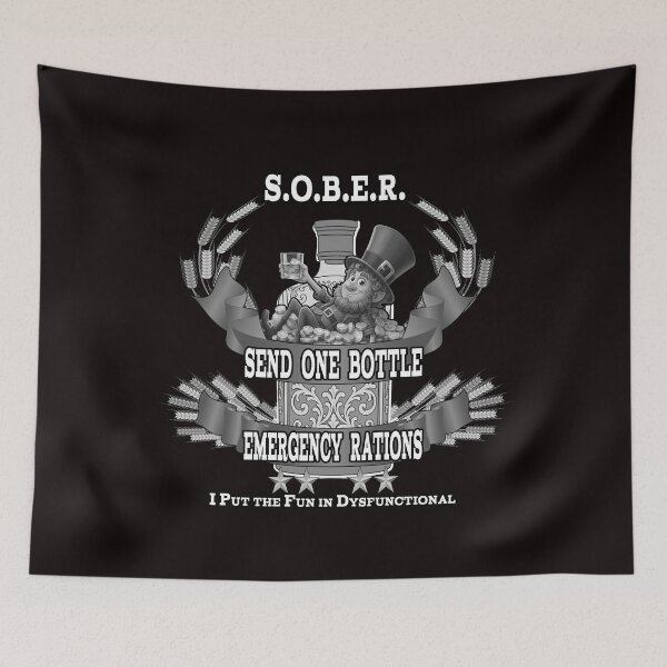Item preview, S.O.B.E.R Send One Bottle Emergency Rations Funny Leprechaun Whiskey Humor Shirt designed and sold by A-T-H.