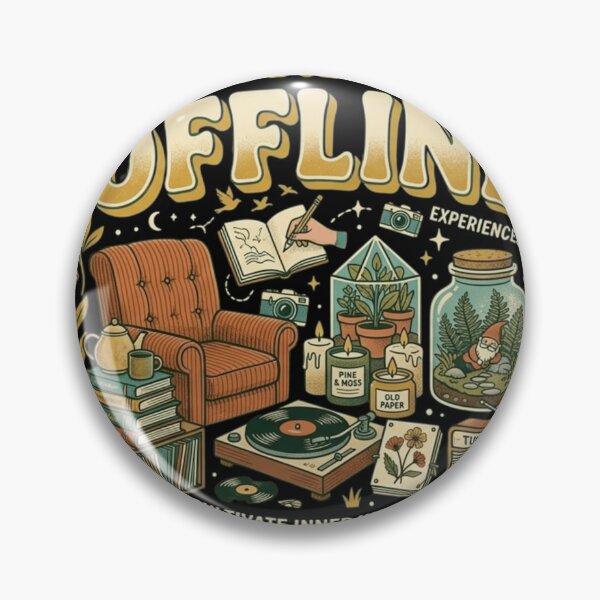 Item preview, Chronically Offline - Retro Cottagecore Cozy Sanctuary Illustration designed and sold by FarDesign.