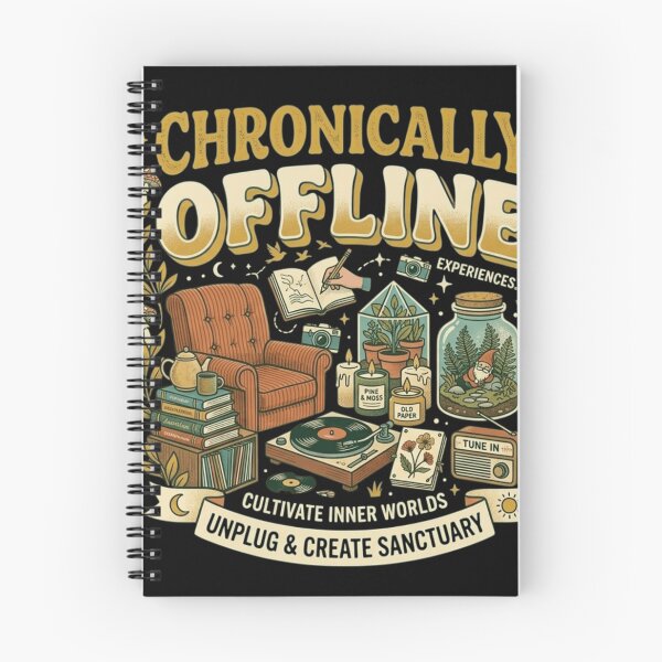Item preview, Chronically Offline - Retro Cottagecore Cozy Sanctuary Illustration designed and sold by FarDesign.