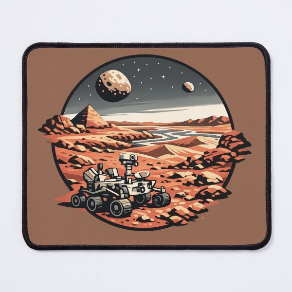 Item preview, Retro Mars Exploration – Rover on the Red Planet Landscape designed and sold by SilentPowerArt.