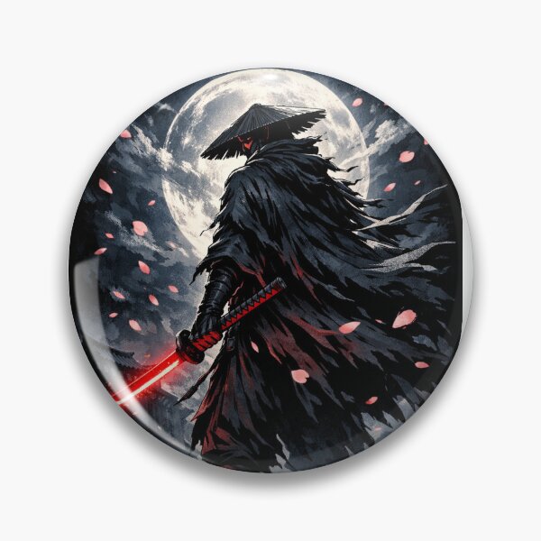 Item preview, Samurai de las Sombras – Samurai de anime oscuro con katana roja | Japonés designed and sold by IntroInk.