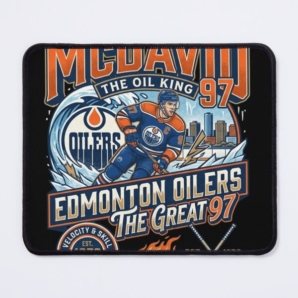 Item preview, Connor McDavid #97 "The Oil King" Edmonton Oilers Graphic T-Shirt - Vintage Hockey Style designed and sold by FarDesign.