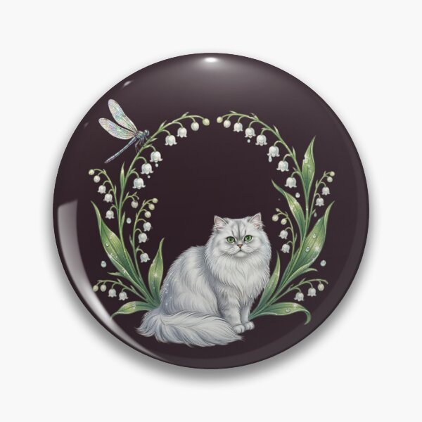 Item preview, Romantic Whimsigoth Chinchilla Persian in Antique Floral Wreath designed and sold by Englandbear.