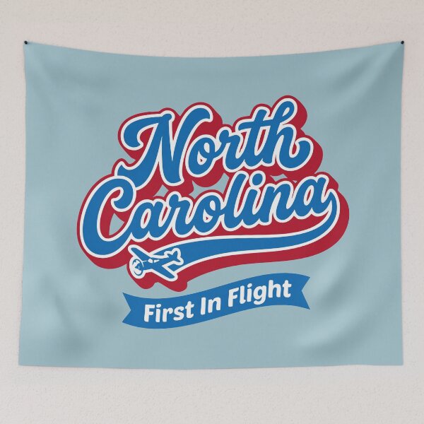 Item preview, Vintage North Carolina First In Flight Retro Script designed and sold by Cozy-Old-Pub.
