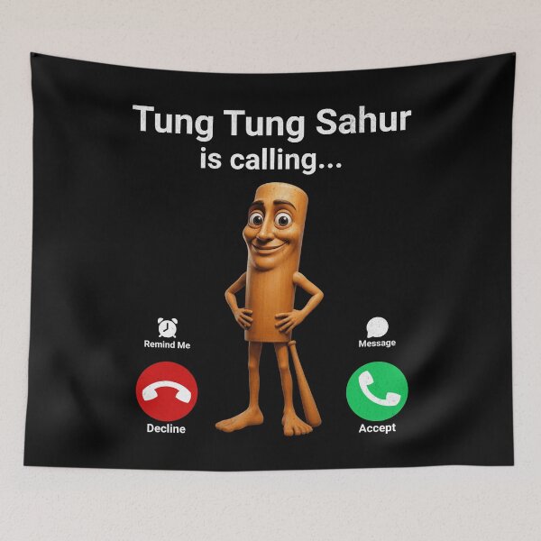 Item preview, Tung Sahur Is Calling Funny Fishing Brainrot Meme Joke Boys Kids designed and sold by UniTeeCo.