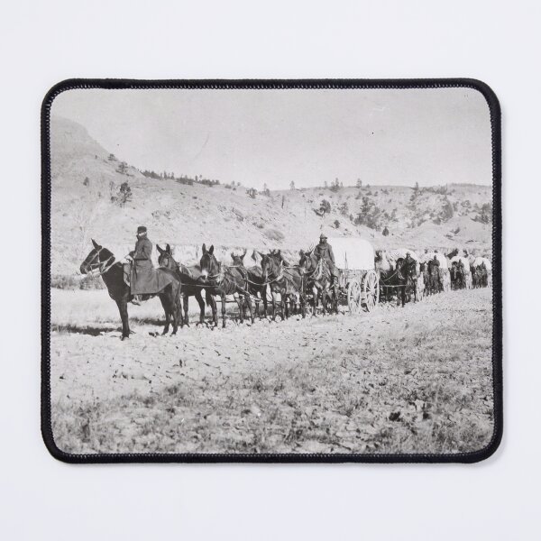 Item preview, Historic Mule-Drawn Wagon Supply Train Fort Spokane Photograph designed and sold by TheSoulOfArt.