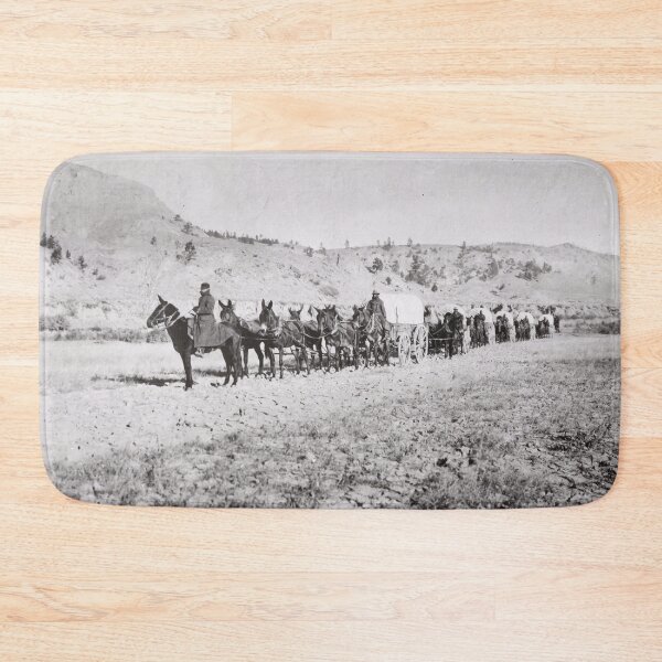 Item preview, Historic Mule-Drawn Wagon Supply Train Fort Spokane Photograph designed and sold by TheSoulOfArt.