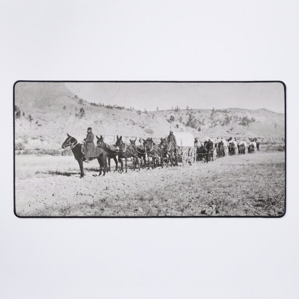 Item preview, Historic Mule-Drawn Wagon Supply Train Fort Spokane Photograph designed and sold by TheSoulOfArt.