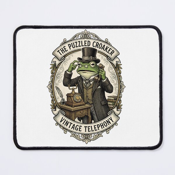 Item preview, The Perplexed Frog - Victorian Telephony Dial Tone Confusion designed and sold by Mythic Ink Studio.