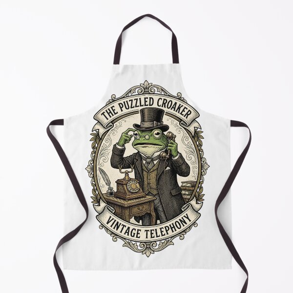 Item preview, The Perplexed Frog - Victorian Telephony Dial Tone Confusion designed and sold by Mythic Ink Studio.