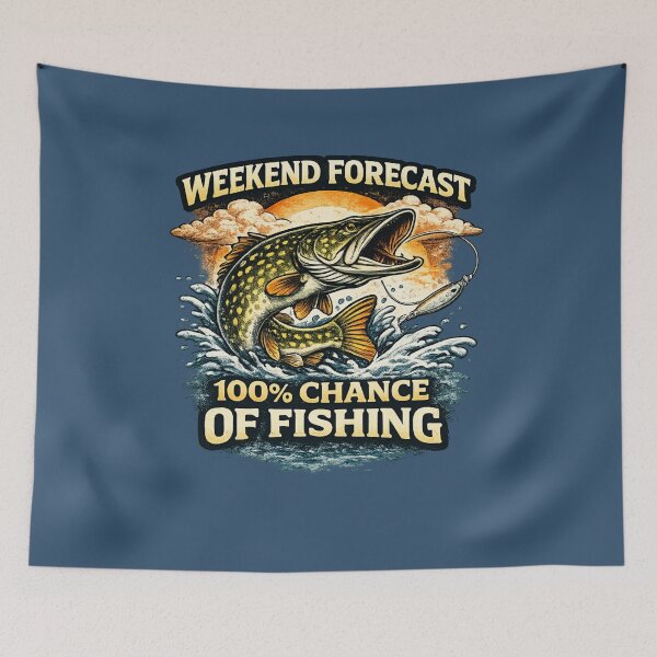Item preview, Weekend Forecast 100% Chance of Fishing pike designed and sold by Gezonde-Voeding.