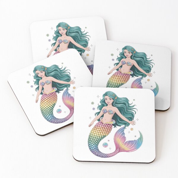Item preview, Rainbow Crystal Mermaid – Magical Gemstone Fantasy Mermaid Art designed and sold by RBToper.