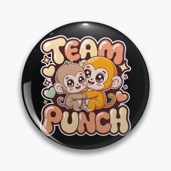 Item preview, Team Punch – Kawaii Sparkle Eye Monkey Duo Terracotta Peach Tee | Cute BFF Shirt designed and sold by DarylWelsh2024.