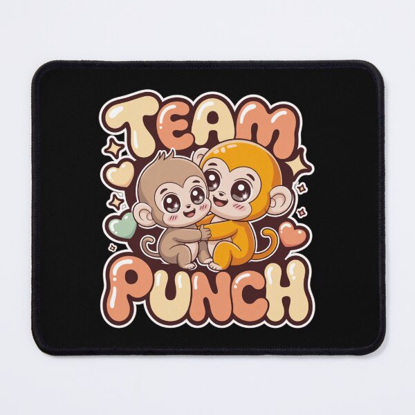 Item preview, Team Punch – Kawaii Sparkle Eye Monkey Duo Terracotta Peach Tee | Cute BFF Shirt designed and sold by DarylWelsh2024.