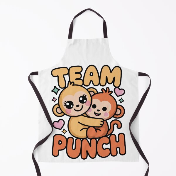 Item preview, Team Punch – Kawaii Lash-Eyed Golden Mama Monkey Hugging Rust Baby Yellow Orange Two-Tone Tee designed and sold by DarylWelsh2024.