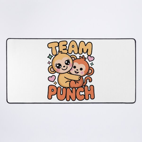 Item preview, Team Punch – Kawaii Lash-Eyed Golden Mama Monkey Hugging Rust Baby Yellow Orange Two-Tone Tee designed and sold by DarylWelsh2024.