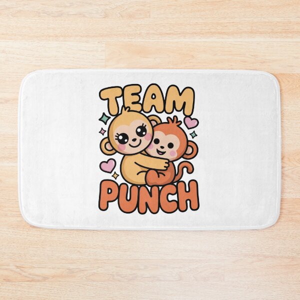 Item preview, Team Punch – Kawaii Lash-Eyed Golden Mama Monkey Hugging Rust Baby Yellow Orange Two-Tone Tee designed and sold by DarylWelsh2024.