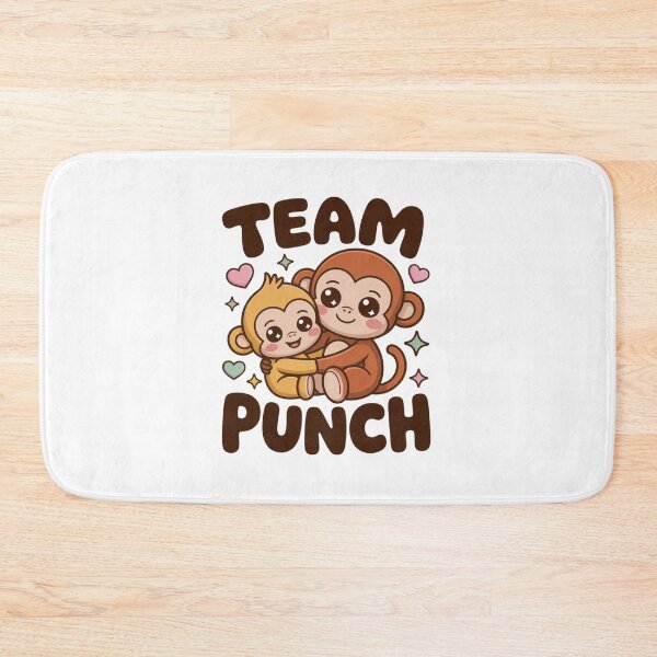 Item preview, Team Punch – Kawaii Brown Mama Monkey Cradling Golden Baby All Chocolate Brown Bubble Letter Tee designed and sold by DarylWelsh2024.
