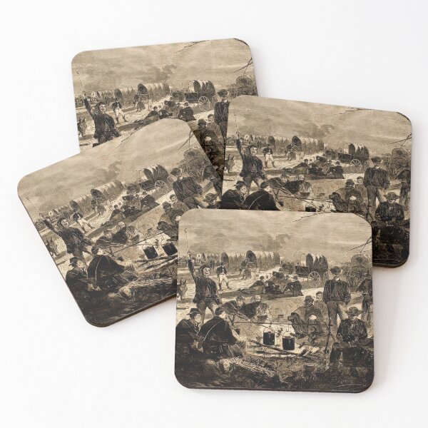 Item preview, Historic Wagon Train Camp Scene Harper's Weekly Illustration designed and sold by TheSoulOfArt.