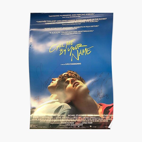 CALL ME BY YOUR NAME GAY MOVIE SIGNED CHALAMET+HAMMER+IVORY POSTER 12x18 REPRINT 