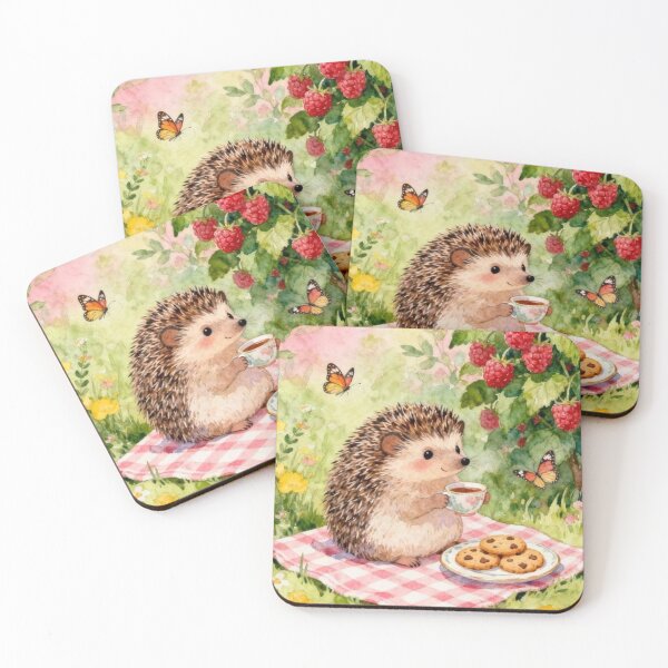 Item preview, Raspberry Garden Tea - Hedgehog Enjoying A Break designed and sold by iamdesigns14.