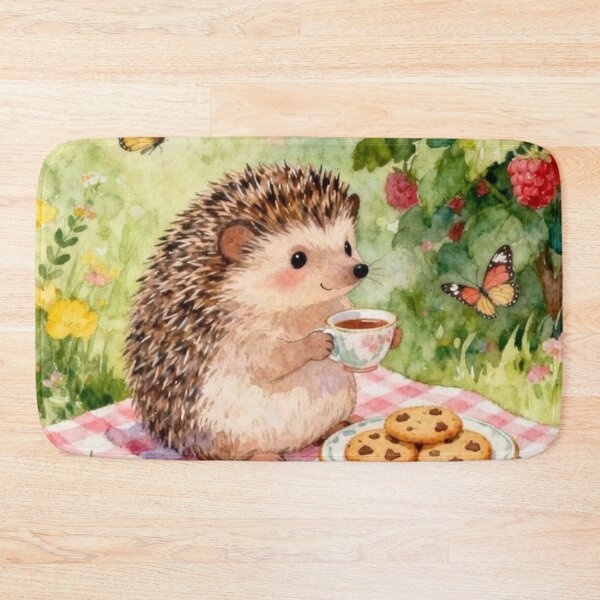 Item preview, Raspberry Garden Tea - Hedgehog Enjoying A Break designed and sold by iamdesigns14.