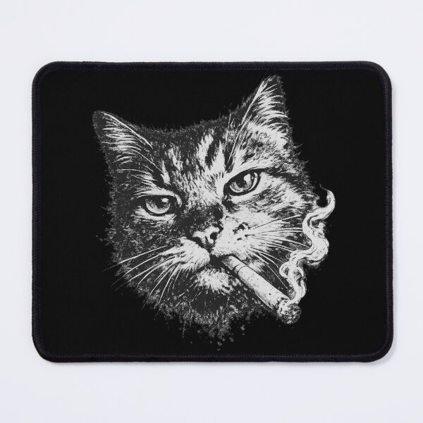 Item preview, Smoking Cat Vintage Funny Cool Cat Graphic Design designed and sold by CatPrintCo.