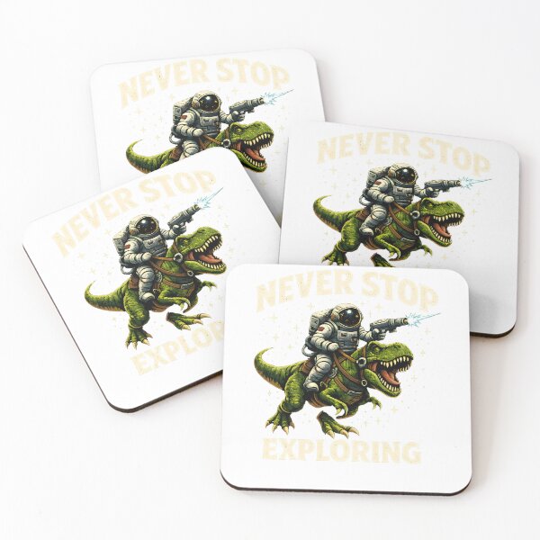 Item preview, Astronaut Riding T-Rex – Never Stop Exploring Funny Space Dinosaur designed and sold by jahiggin.