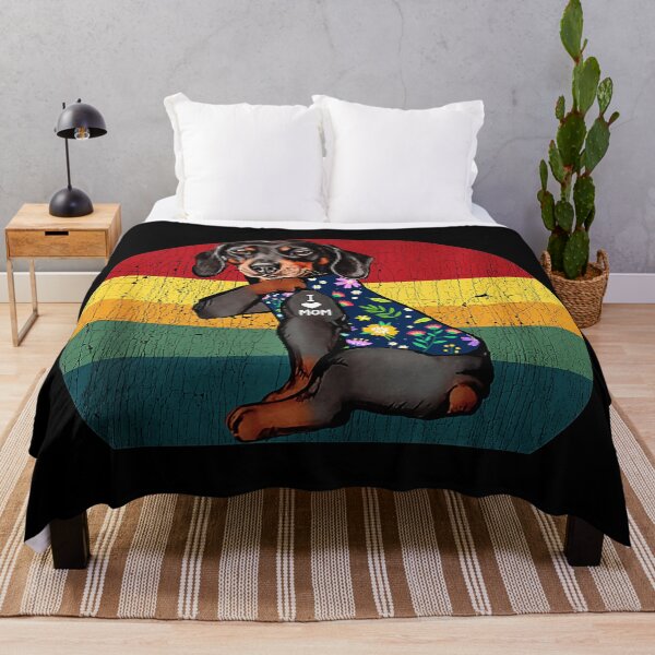 Item preview, Dachshund Mom Dog Vintage Rainbow Floral Illustration designed and sold by Modaozushi216.