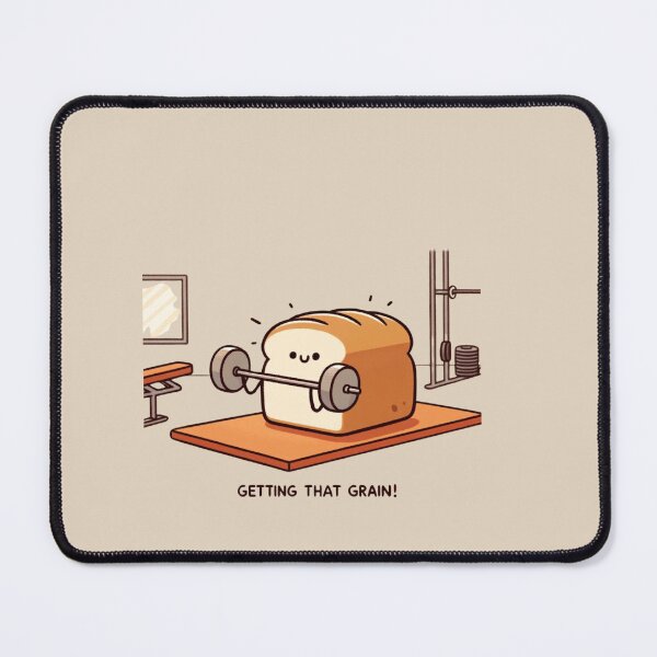 Item preview, Funny Bread Gym Workout – Get That Grain Cartoon designed and sold by astersgraphics.