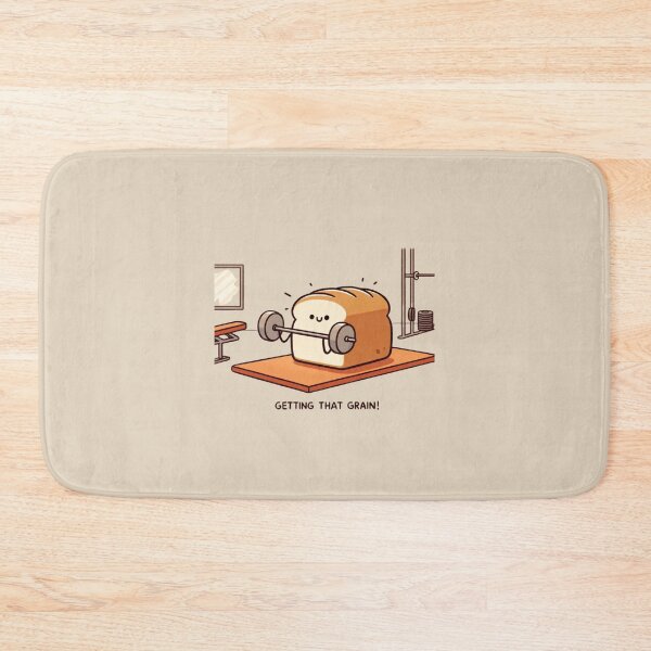 Item preview, Funny Bread Gym Workout – Get That Grain Cartoon designed and sold by astersgraphics.