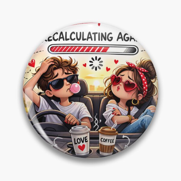 Item preview, Relationship GPS - Recalculating Again Funny Couple Sticker designed and sold by AdaStickyMood.