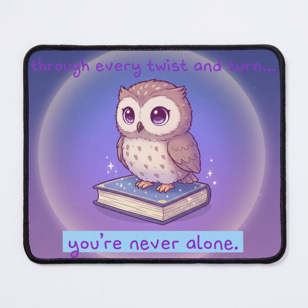 Item preview, "Owl on Book" You're Never Alone designed and sold by DreamCasterArt.