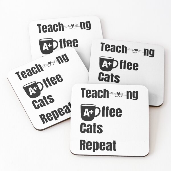 Item preview, Teaching Coffee Cats Repeat - Funny Teacher and Cat Lover Design designed and sold by SihameArtify.