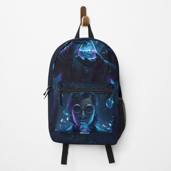 Item preview, Mystical Neon Chemist with Glowing Flask | Dark Science Art designed and sold by MouradStudio.