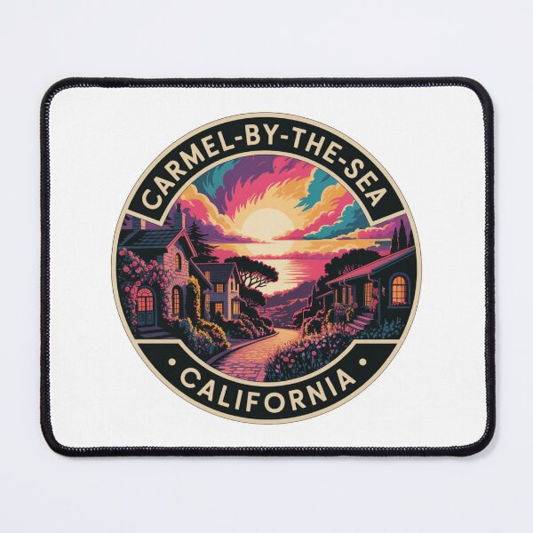 Item preview, Carmel-by-the-Sea California: Colorful Village Sunset Badge designed and sold by CircinusStore.