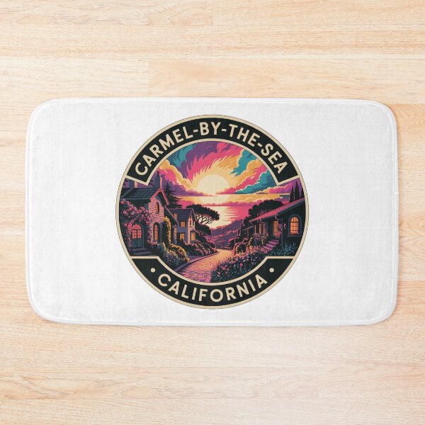 Item preview, Carmel-by-the-Sea California: Colorful Village Sunset Badge designed and sold by CircinusStore.