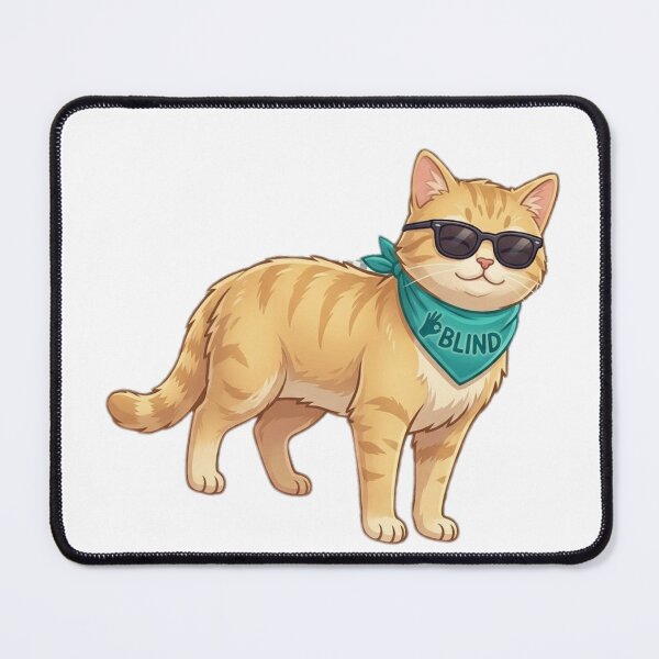 Item preview, Cool Blind Ginger Cat in Sunglasses designed and sold by Luna's World - Moody Vibes Studio.