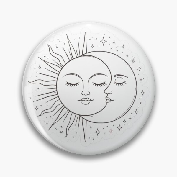 Item preview, Sun and Moon Celestial Sticker – Boho Cosmic Sun Moon Aesthetic Line Art designed and sold by Dasts Cart.