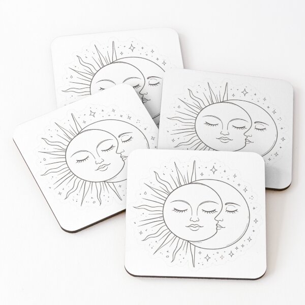 Item preview, Sun and Moon Celestial Sticker – Boho Cosmic Sun Moon Aesthetic Line Art designed and sold by Dasts Cart.