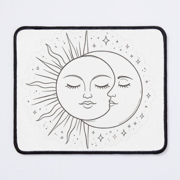Item preview, Sun and Moon Celestial Sticker – Boho Cosmic Sun Moon Aesthetic Line Art designed and sold by Dasts Cart.