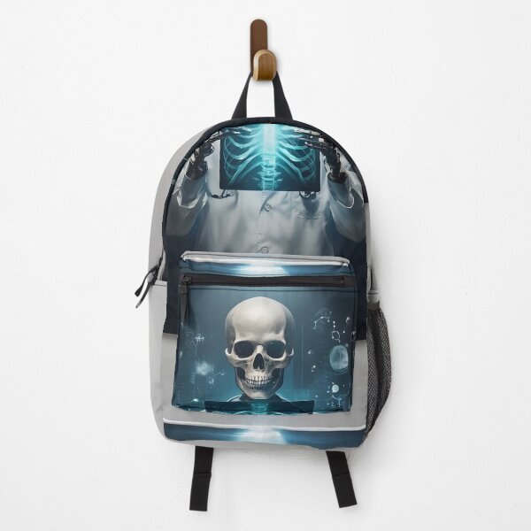 Item preview, Futuristic Skeleton Doctor with Glowing X-Ray | Dark Medical Art designed and sold by MouradStudio.