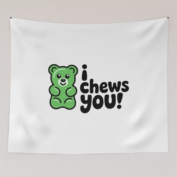 Item preview, I Chews You! Cute Gummy Bear Valentine Pun designed and sold by PMCreative.