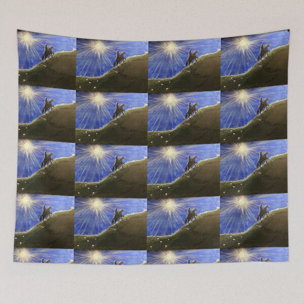 Item preview, Acrylic painting of a rider in the light of the full moon designed and sold by creaphyl28.