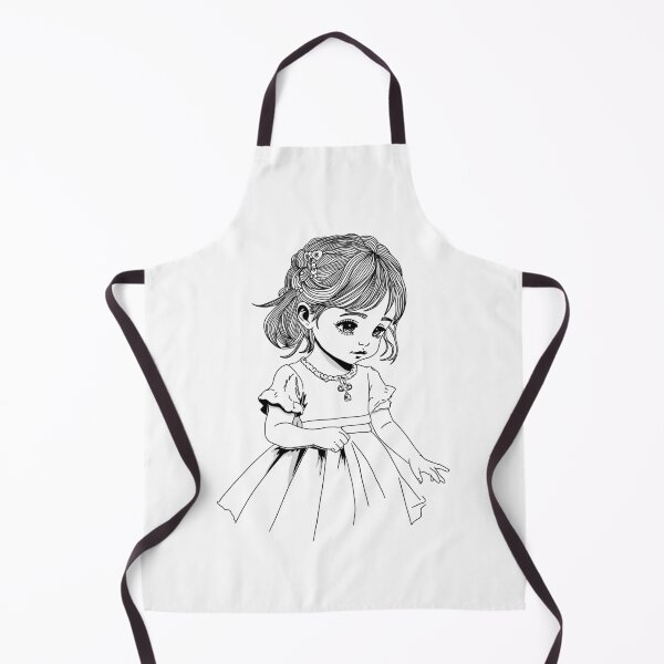Item preview, Cute Vintage Storybook Girl – Sweet Child Line Art Illustration designed and sold by randomblink.