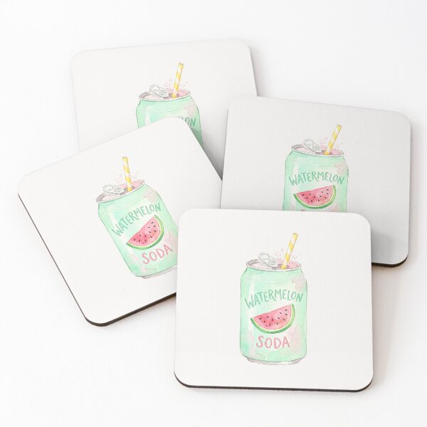 Item preview,  Cute Watermelon Soda Can Sticker – Kawaii Lemon Drink Illustration, Pastel Summer Beverage Art designed and sold by Verycutethings.