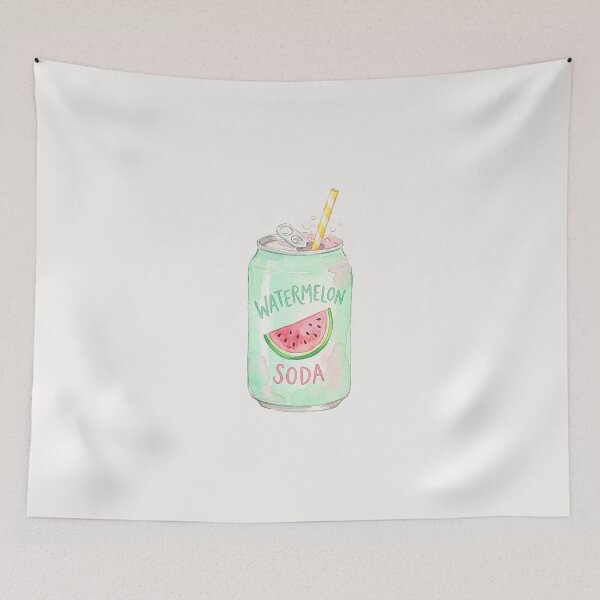 Item preview,  Cute Watermelon Soda Can Sticker – Kawaii Lemon Drink Illustration, Pastel Summer Beverage Art designed and sold by Verycutethings.