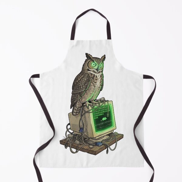 Item preview, Owl Watching CRT Monitor - Retro Tech Weirdcore Meme - Coding Owl designed and sold by Mythic Ink Studio.